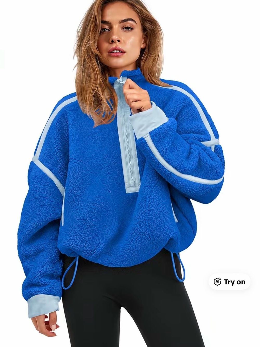 🔖NWT - Cozy Blue Half-Zip Fleece Pullover Jacket
